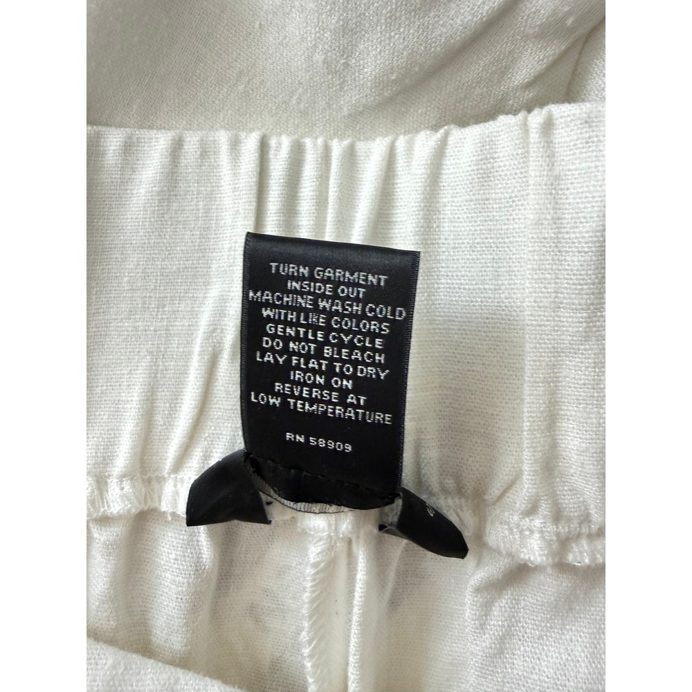 NWT Investments Plus Size White Stretch Linen Blend Pull On Crop Pants 2X - Picture 3 of 6